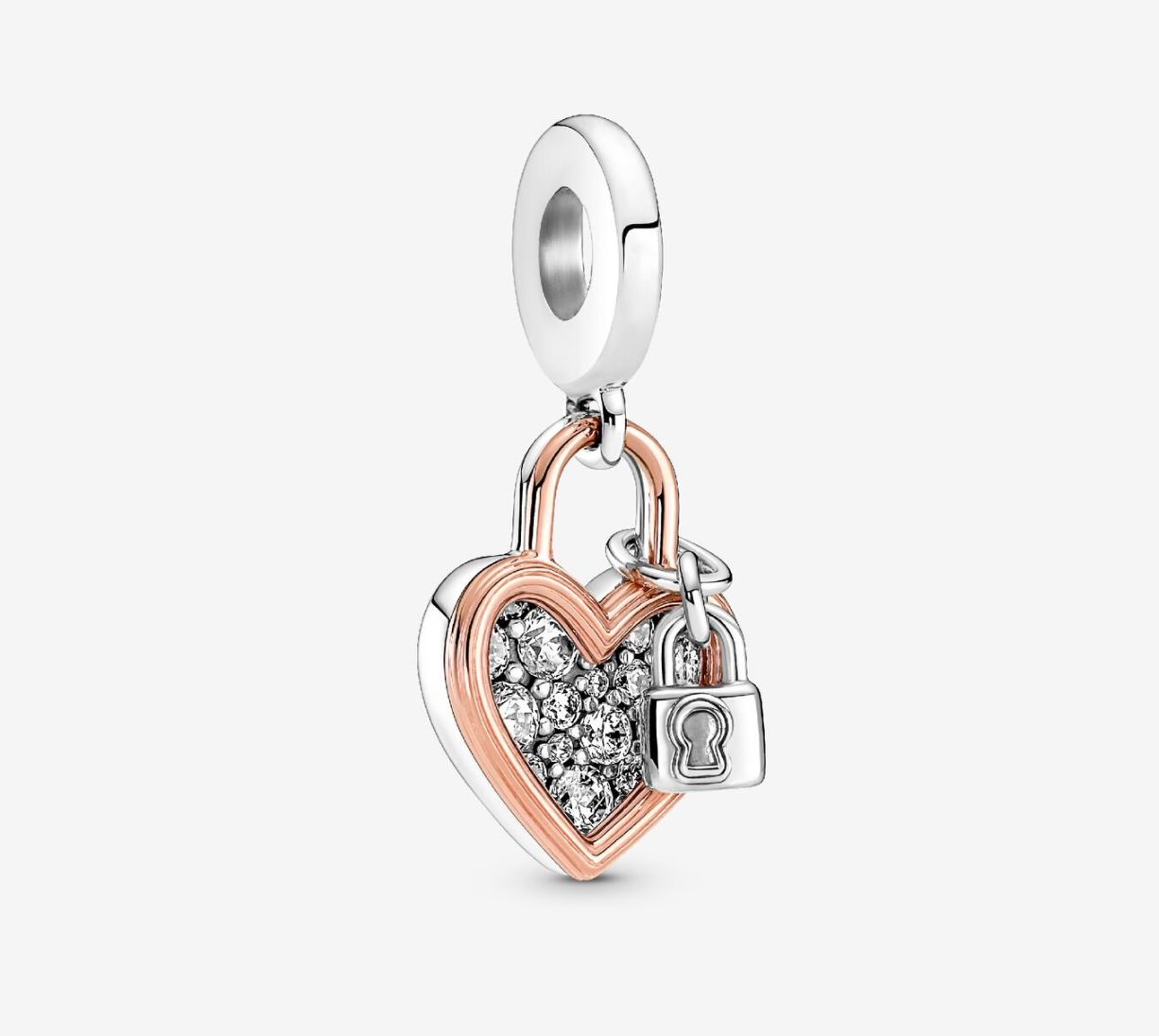 PANDORA™ Heart Padlock Double Dangle Charm