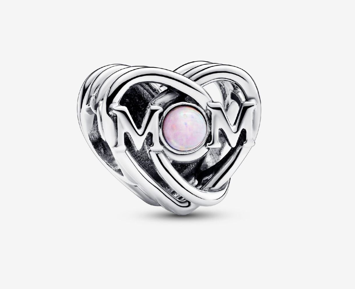 PANDORA™ Openwork Mum &amp; Heart Charm