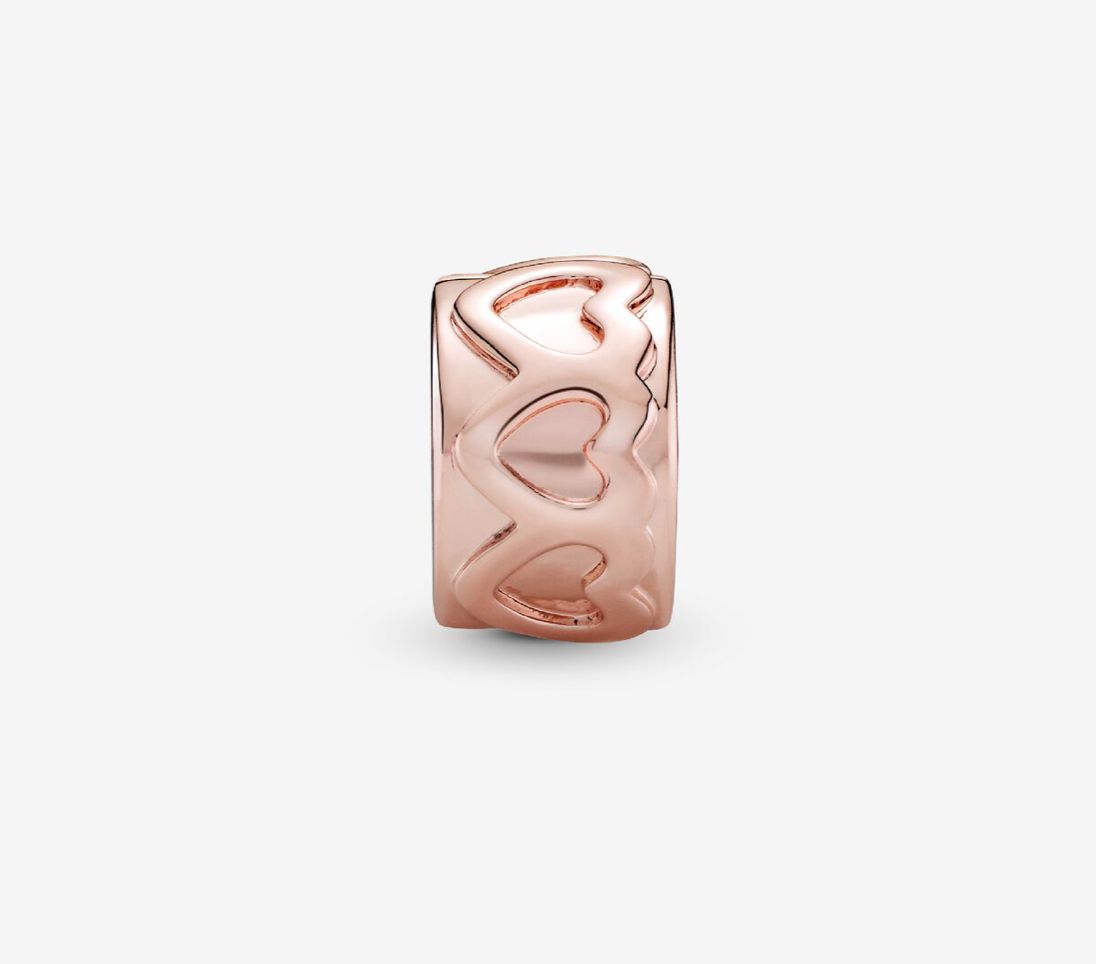 PANDORA™ Rose Gold Band of Hearts Clip Charm