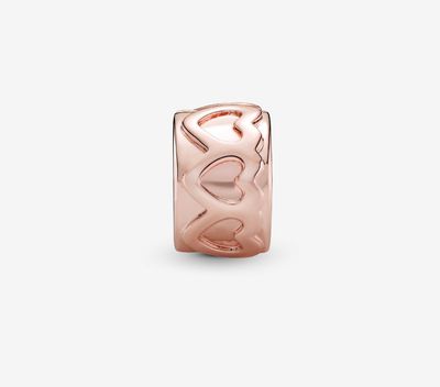 PANDORA™ Rose Gold Band of Hearts Clip Charm