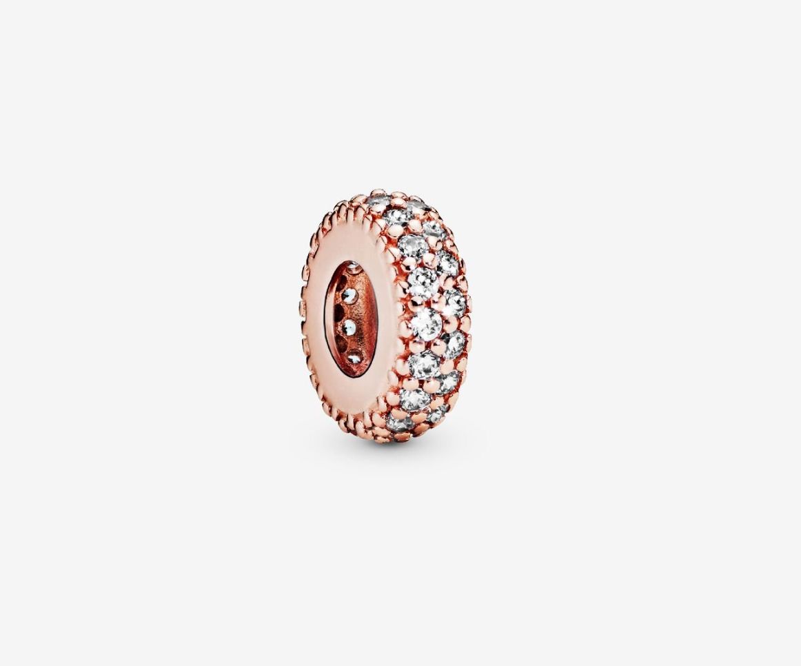 PANDORA™ Rose Gold Clear Sparkle Spacer Charm