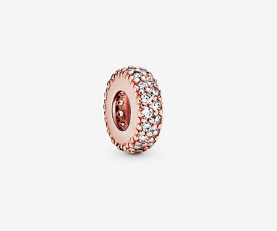PANDORA™ Rose Gold Clear Sparkle Spacer Charm