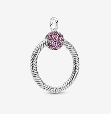PANDORA™ Moments Small Pink Pave O Pendant