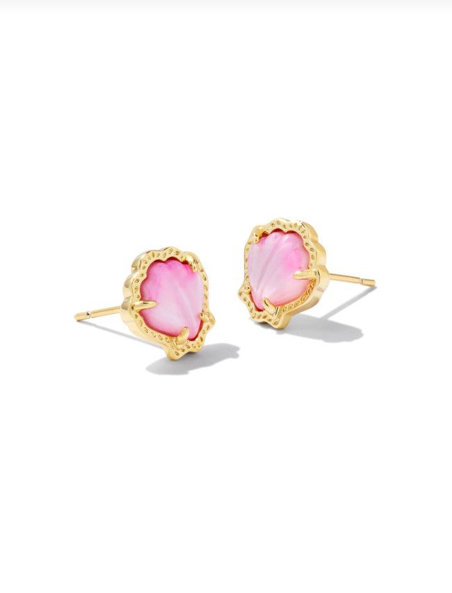 The Brynne Shell Stud Earring Gold Blush Mother of Pearl