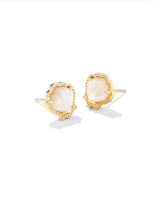 The Brynne Shell Stud Earring Gold Ivory Mother of Pearl