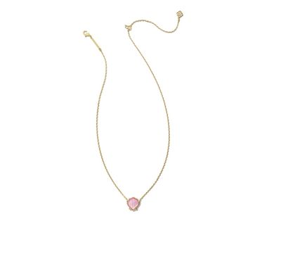 The Brynne Shell Pendant Necklace in Gold Blush Mother of Pearl