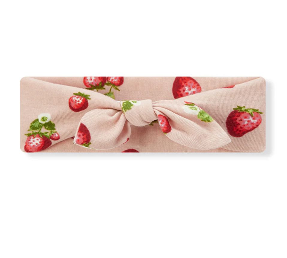 Organic Cotton Knotted Headband Strawberry