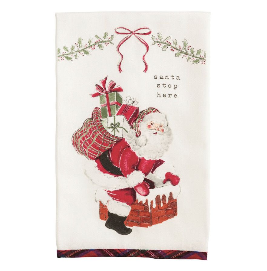 Classic Christmas Printed Towels, Style: Santa Stop