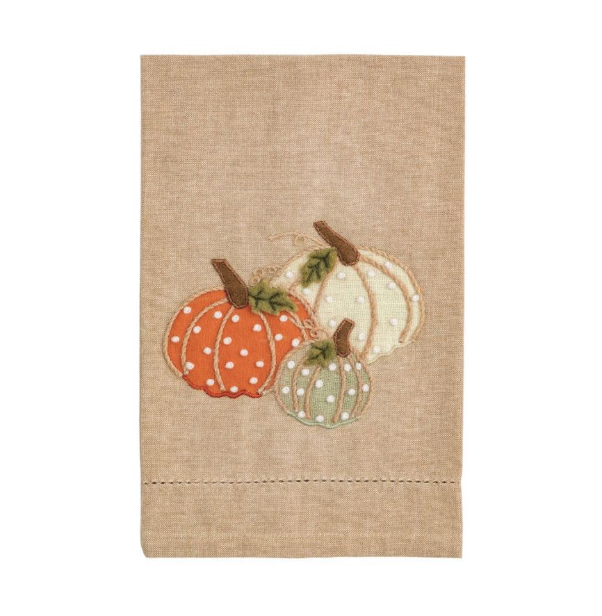 French Knot Pumpkin Towel, Style: Assorted Pumpkin