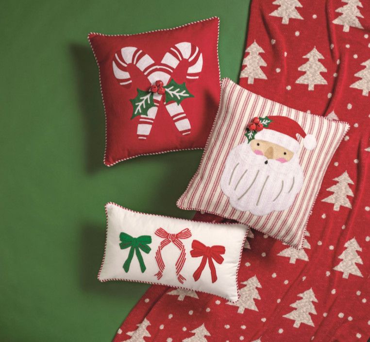 Whimsy Christmas Embroidered Pillow