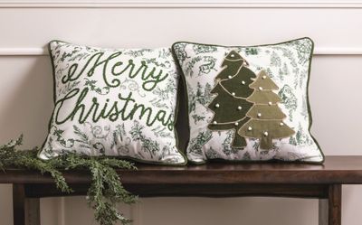 Green Toile Pillow