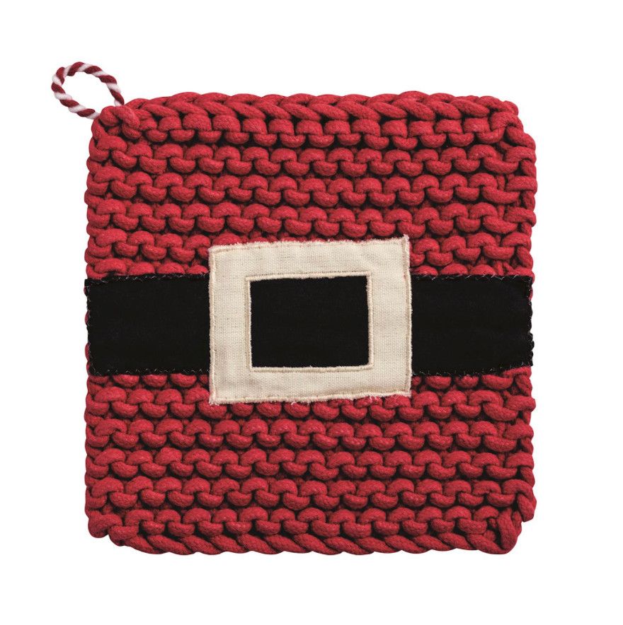 Christmas Crochet Pot Holder, Style: Santa Belt