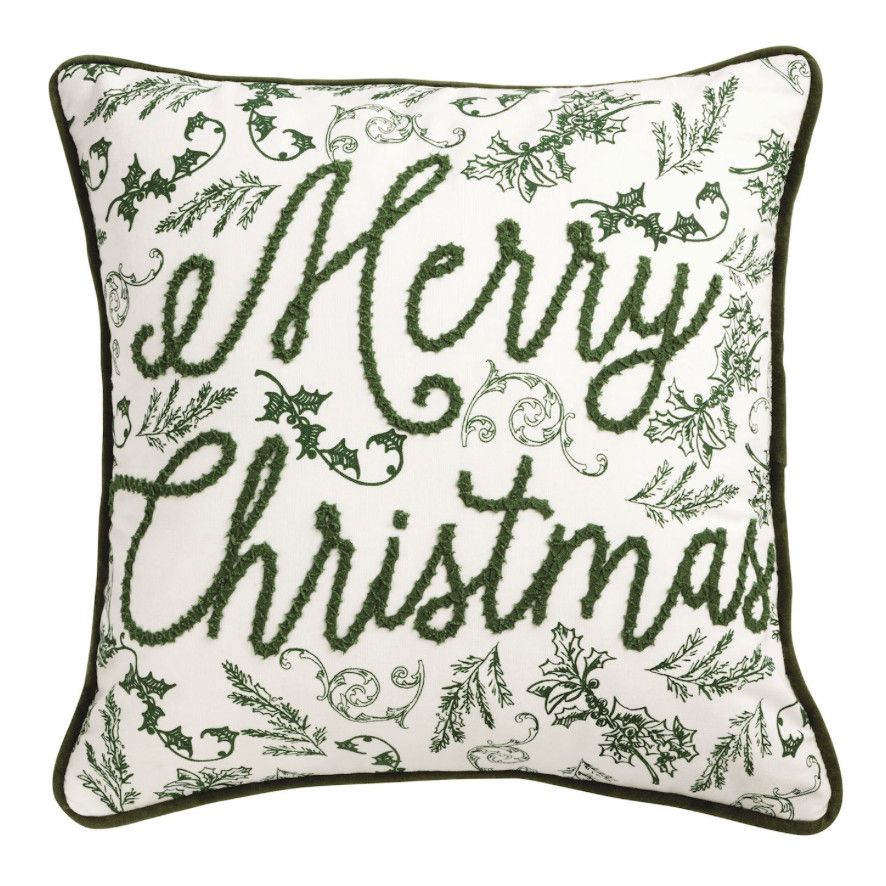 Green Toile Pillow, Style: Tree