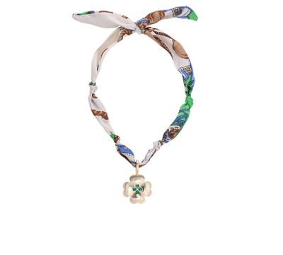 The Gracie Rhinestone Clover Scarf Necklace