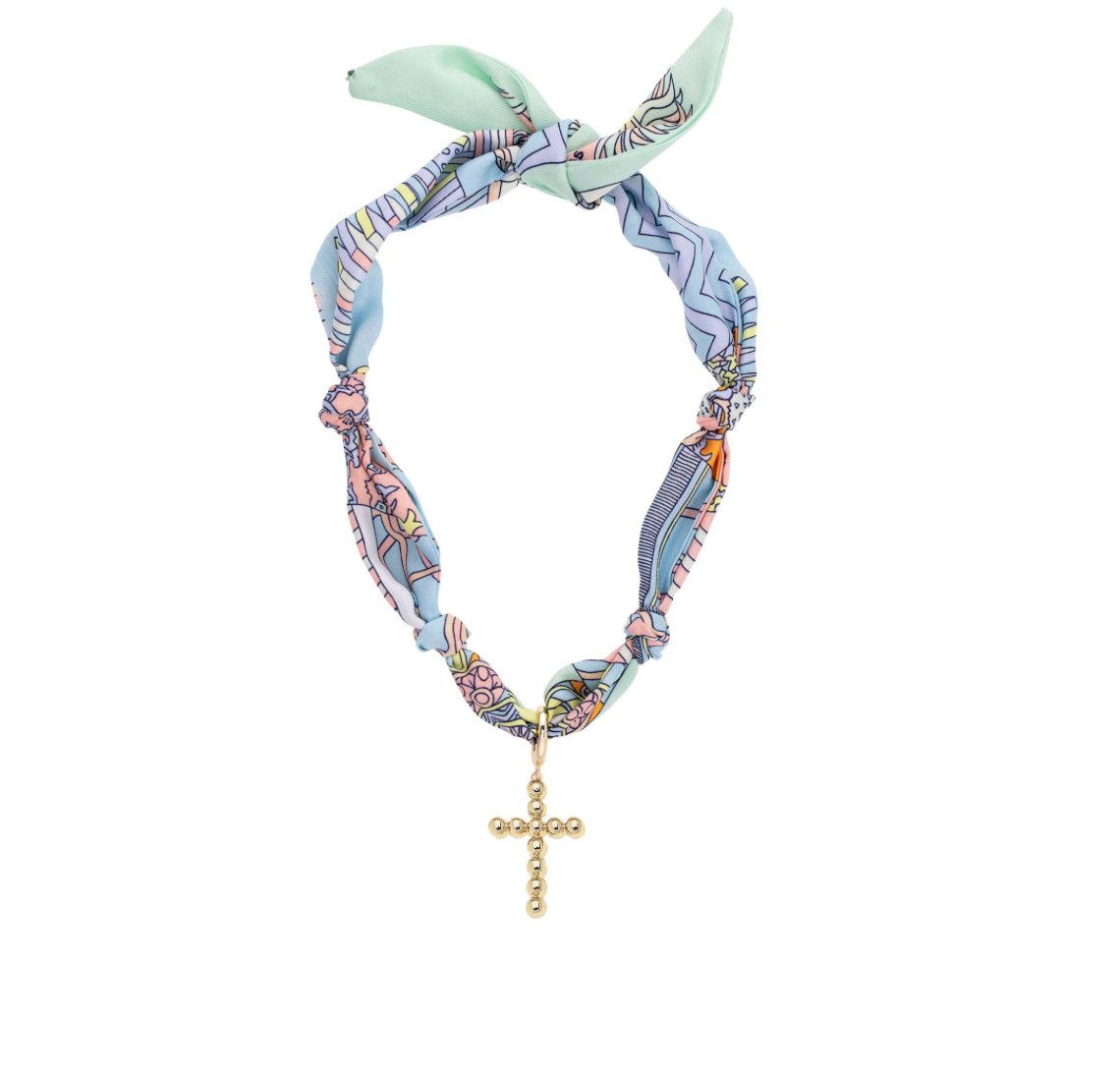 The Louisa Beaded Cross Scarf Necklace