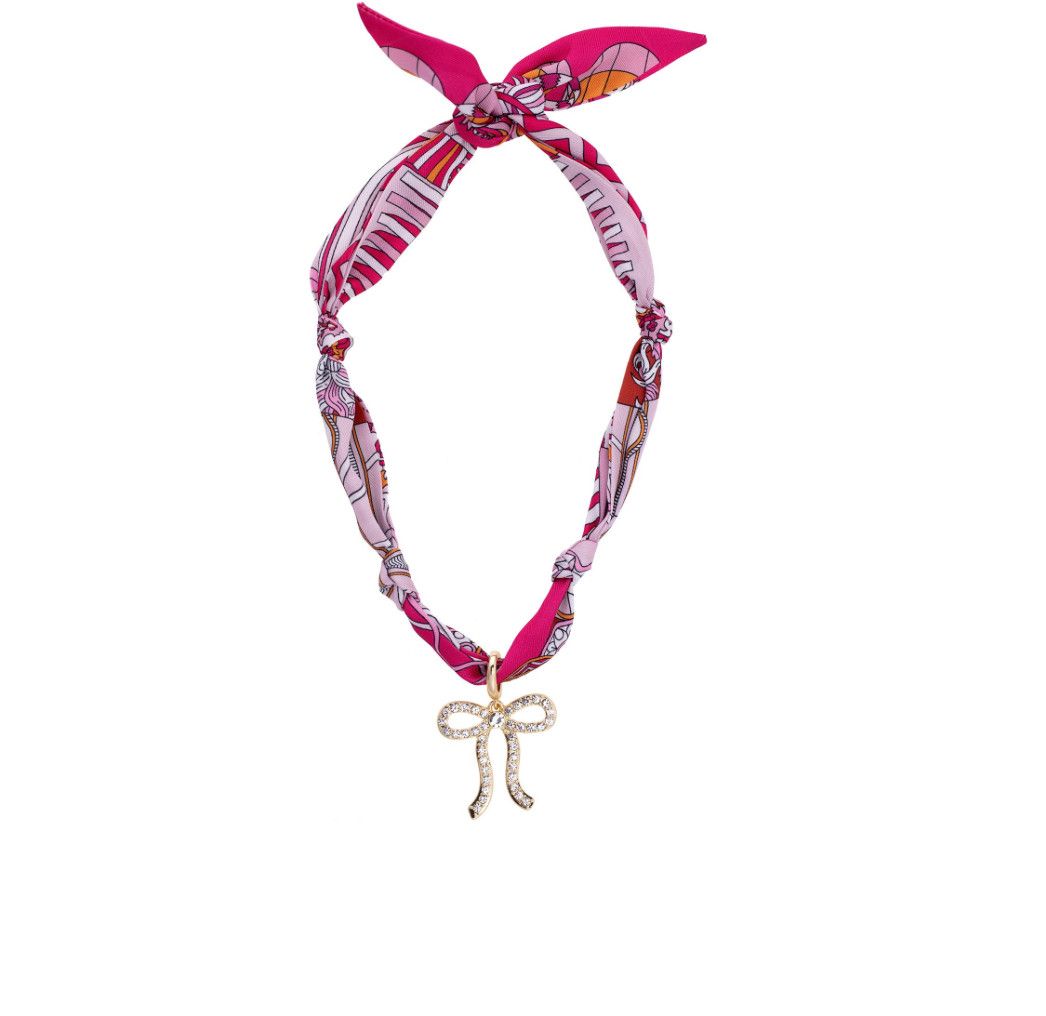 The Cassie Pave Bow Scarf Necklace