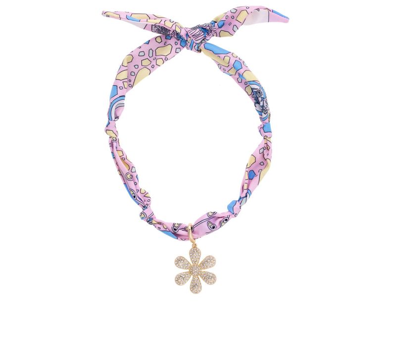 The Scarlett Pave Daisy Scarf Necklace