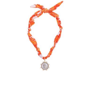 The  Lydia Studded Coin Scarf Necklace