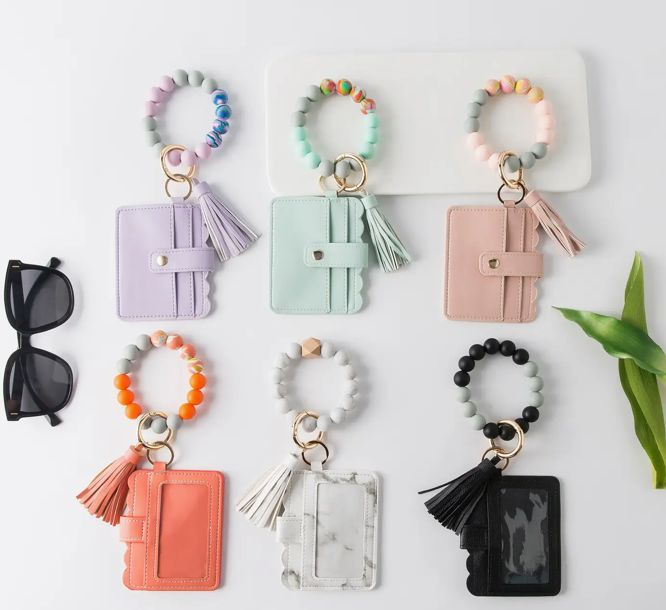 Beaded Wristlet Keychain Wallet