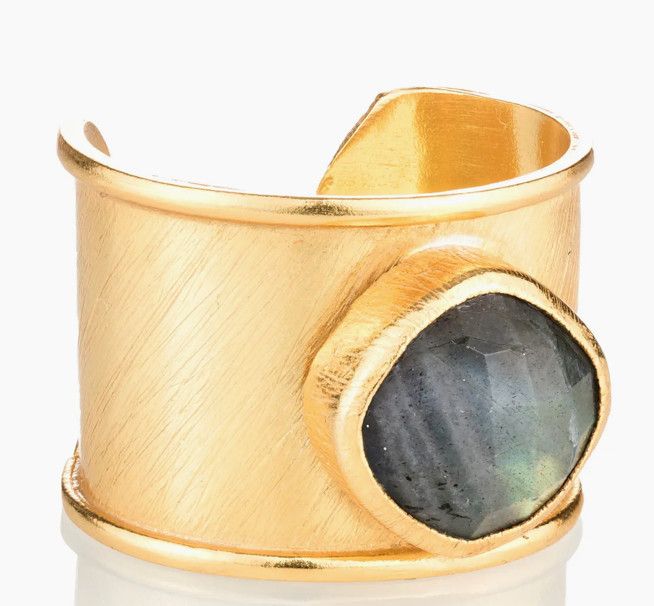 Labradorite Adjustable Gold Ring
