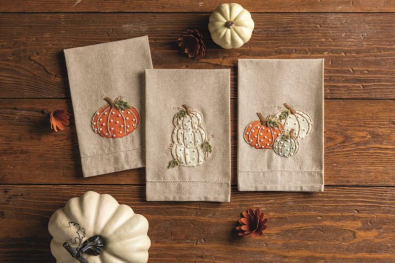 French Knot Pumpkin Towel