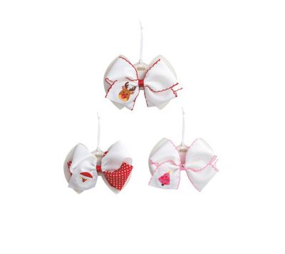 Christmas Embroidered Hair Bow