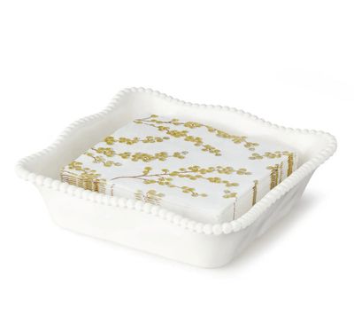 Perlette Cream Melamine Cocktail Napkin Holder