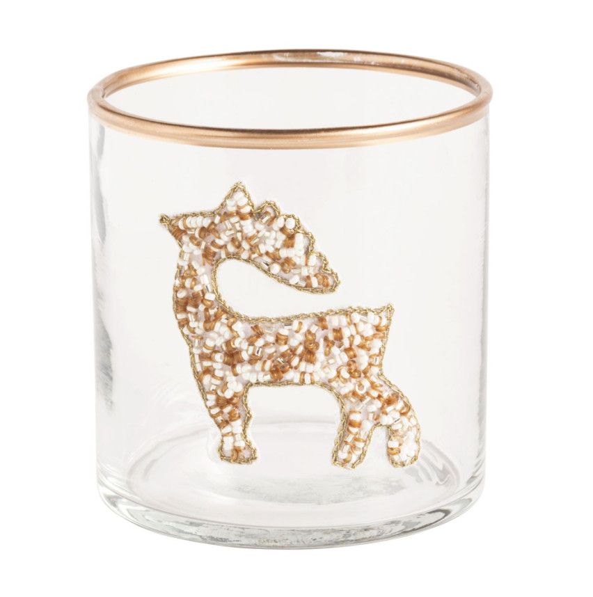 Christmas Beaded Tea Light Holder, Color: Deer