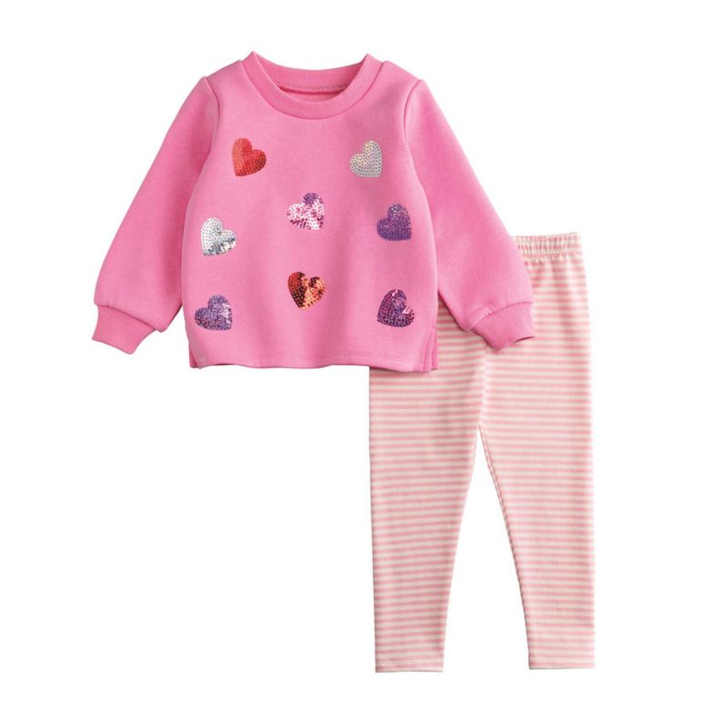 Sequin Heart Sweatshirt &amp; Legging Set