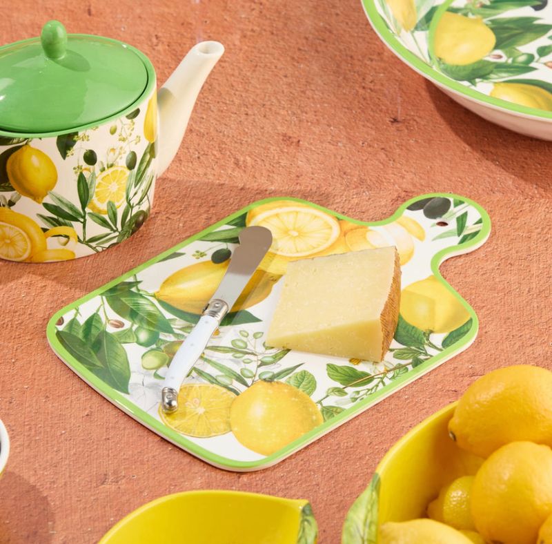 Limone Melamine Cheese Board with Knife