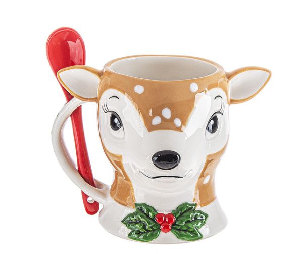 Christmas Mug with Spoon, Color: Deer