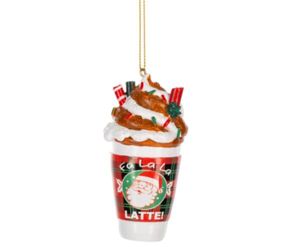 Christmas Latte Ornaments, Color: Santa