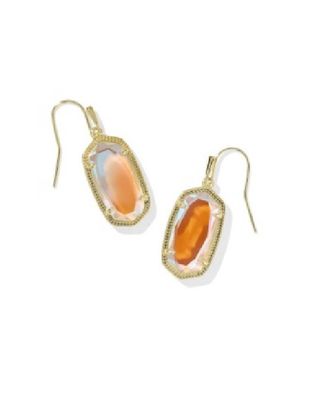 The Dani Earring Gold Dichroic Glass