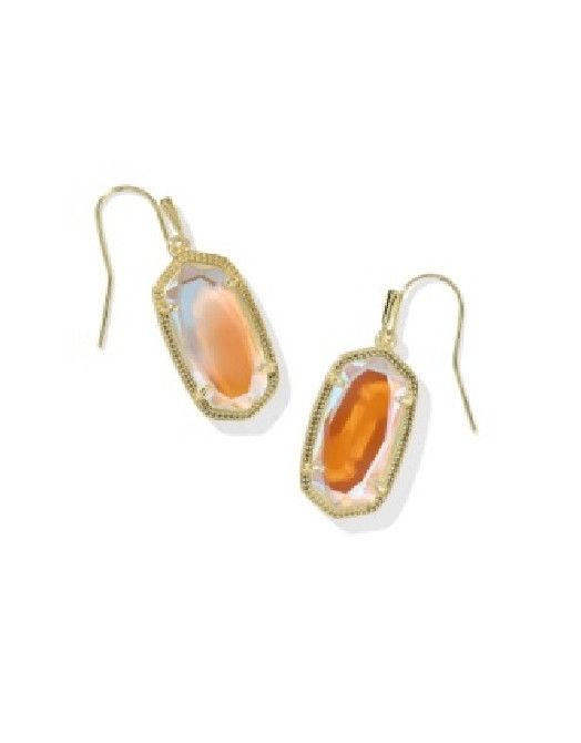 The Dani Earring Gold Dichroic Glass