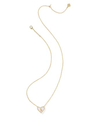 The Heart Letter Pendant in Gold Ivory Mother of Pearl