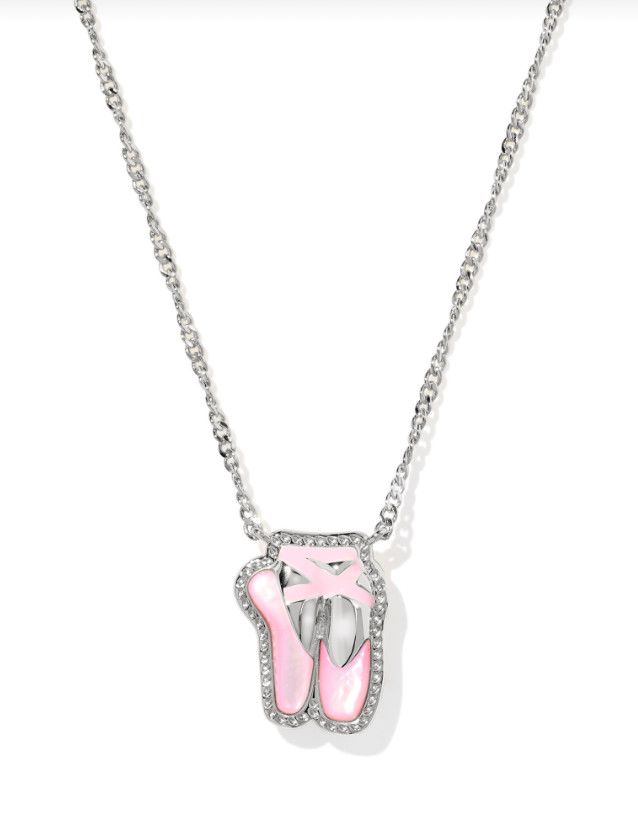 The Ballet Pendant Necklace Blush Mother of Pearl, Color: Silver