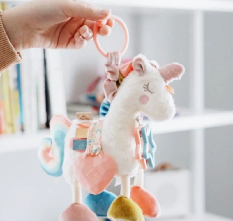 Itzy Friends Link + Love™ Activity Plush + Teether | Unicorn