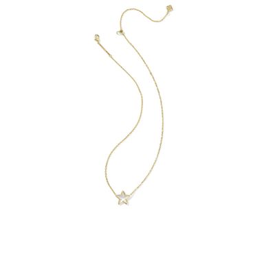 The Cassidy Short Pendant Necklace in Gold Ivory Mother of Pearl