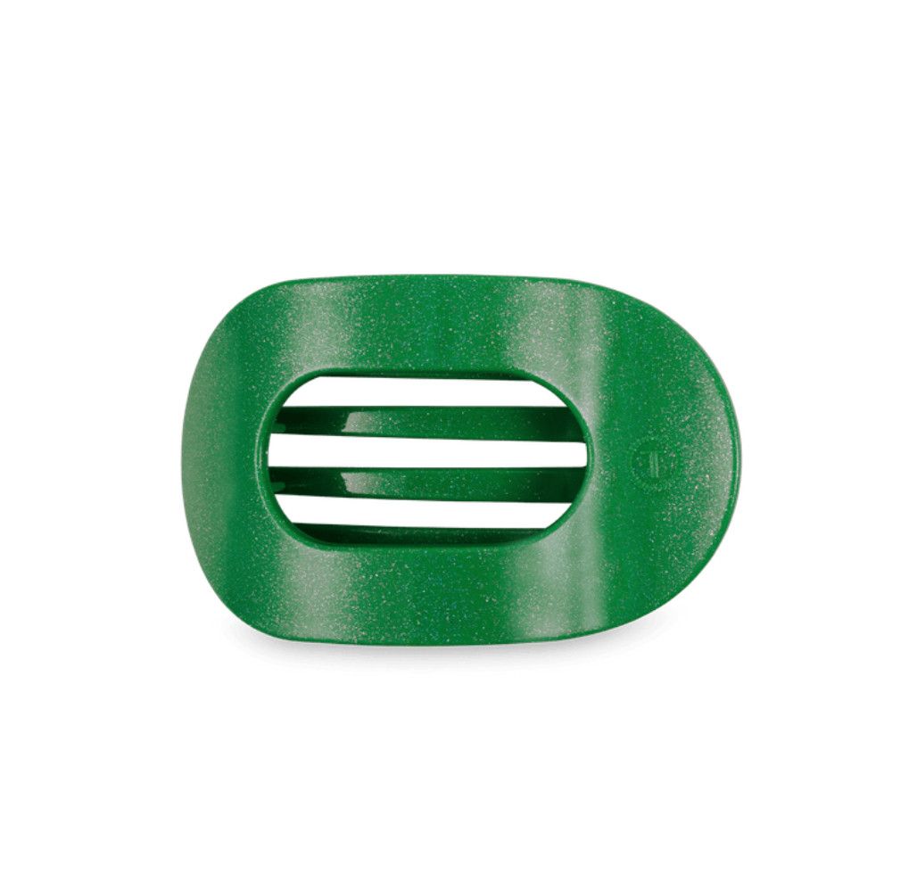 Teleties™ Flat Round Hair Clip | Shamrock Shimmer, Size: Small