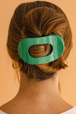 Teleties™ Flat Round Hair Clip | Shamrock Shimmer