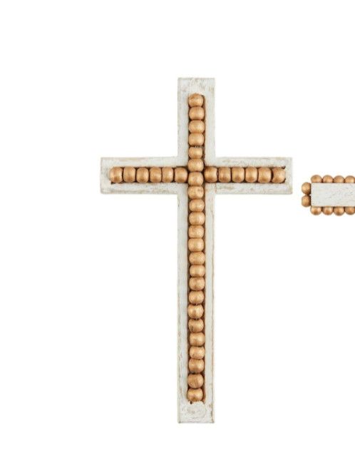 Gold Beaded Cross Sitter, Size: Large