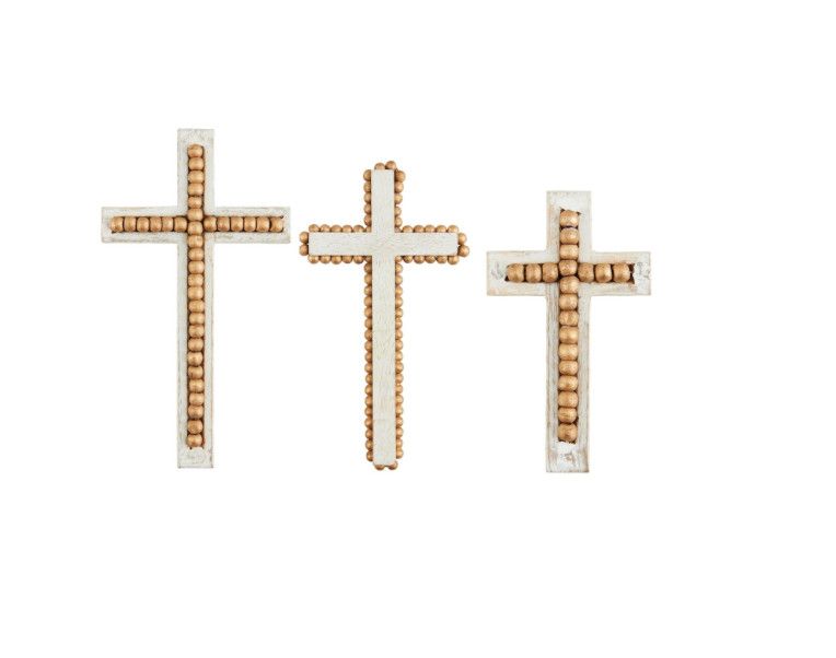 Gold Beaded Cross Sitter
