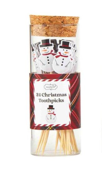 Christmas Toothpick Jar, Color: Snowman