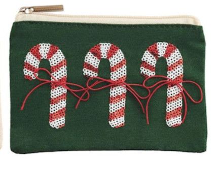 Candy Cane Sequin Gift Pouch