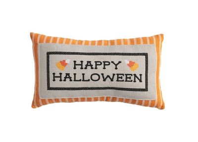 Happy Halloween Embroidered Pillow