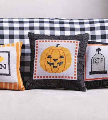 Pumpkin Embroidered Pillow