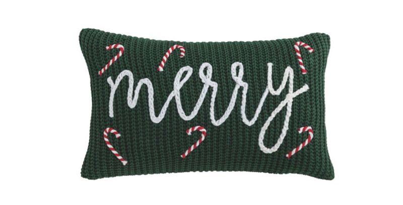 Green Merry Chunky Knit Pillow