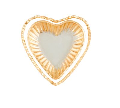 Glass Heart Tidbit Tray Set