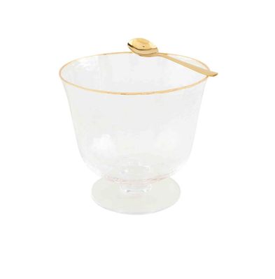 Gold Edge Glass Pedestal Bowl