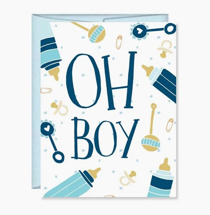 Oh Boy Baby Shower Card